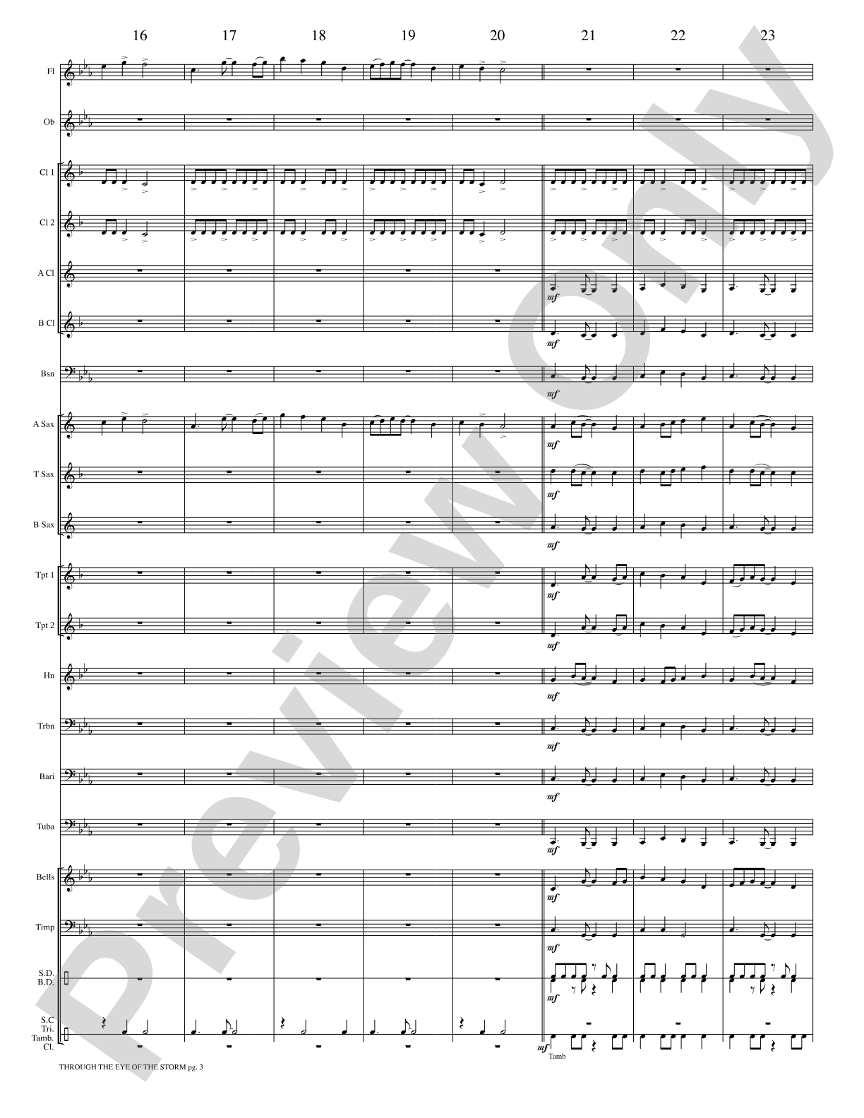 Through the Eye of the Storm: Concert Band Conductor Score & Parts