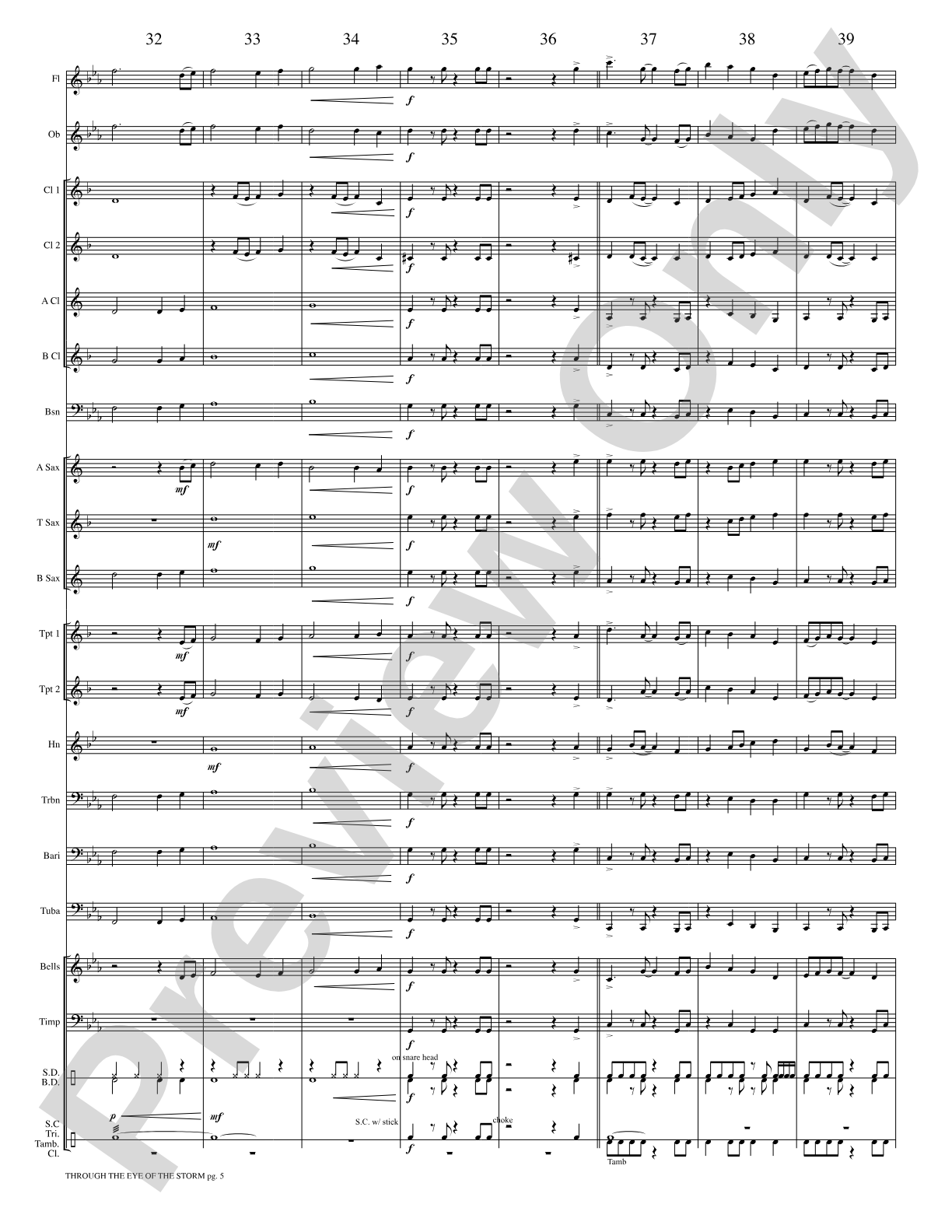 Through the Eye of the Storm: Concert Band Conductor Score & Parts