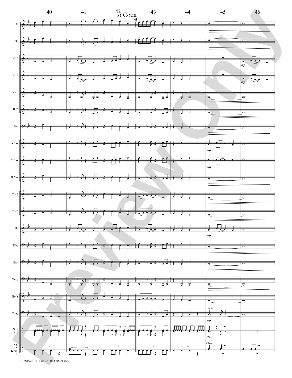 Through the Eye of the Storm: Concert Band Conductor Score & Parts