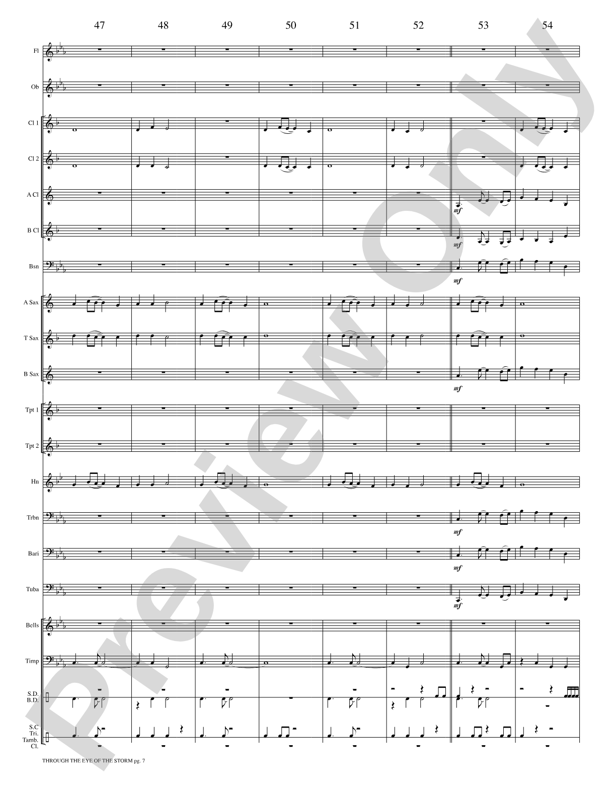Through the Eye of the Storm: Concert Band Conductor Score & Parts