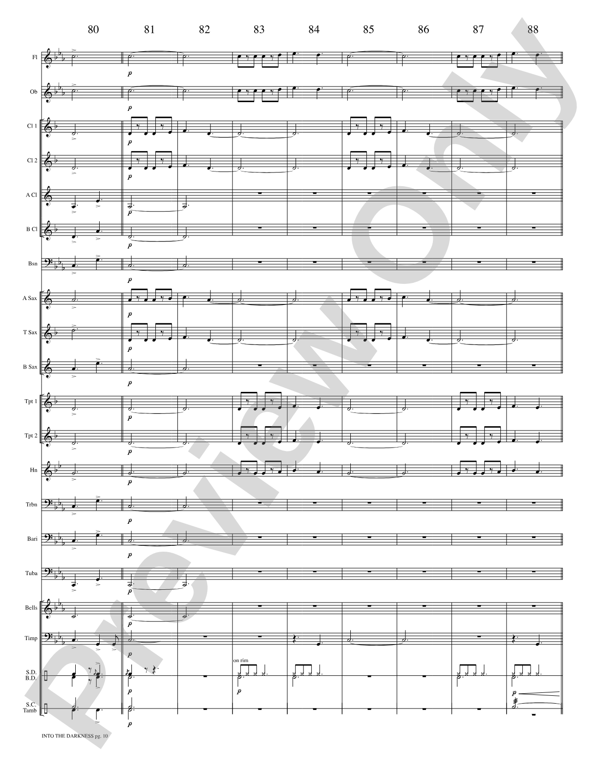 Into the Darkness: Concert Band Conductor Score & Parts