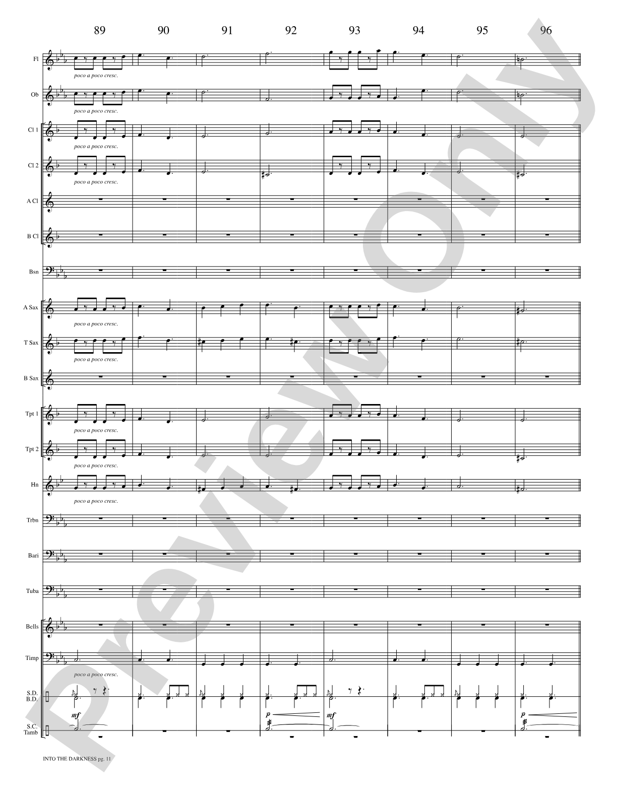 Into the Darkness: Concert Band Conductor Score & Parts