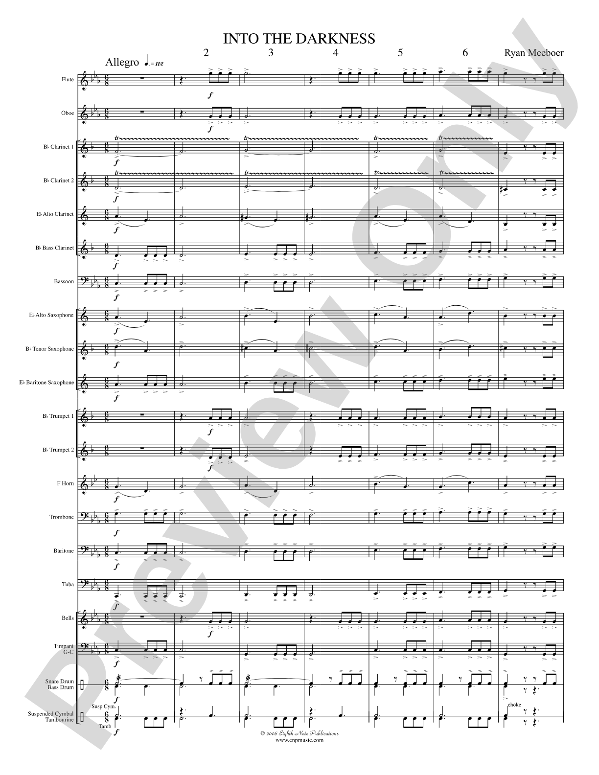 Into the Darkness: Concert Band Conductor Score & Parts