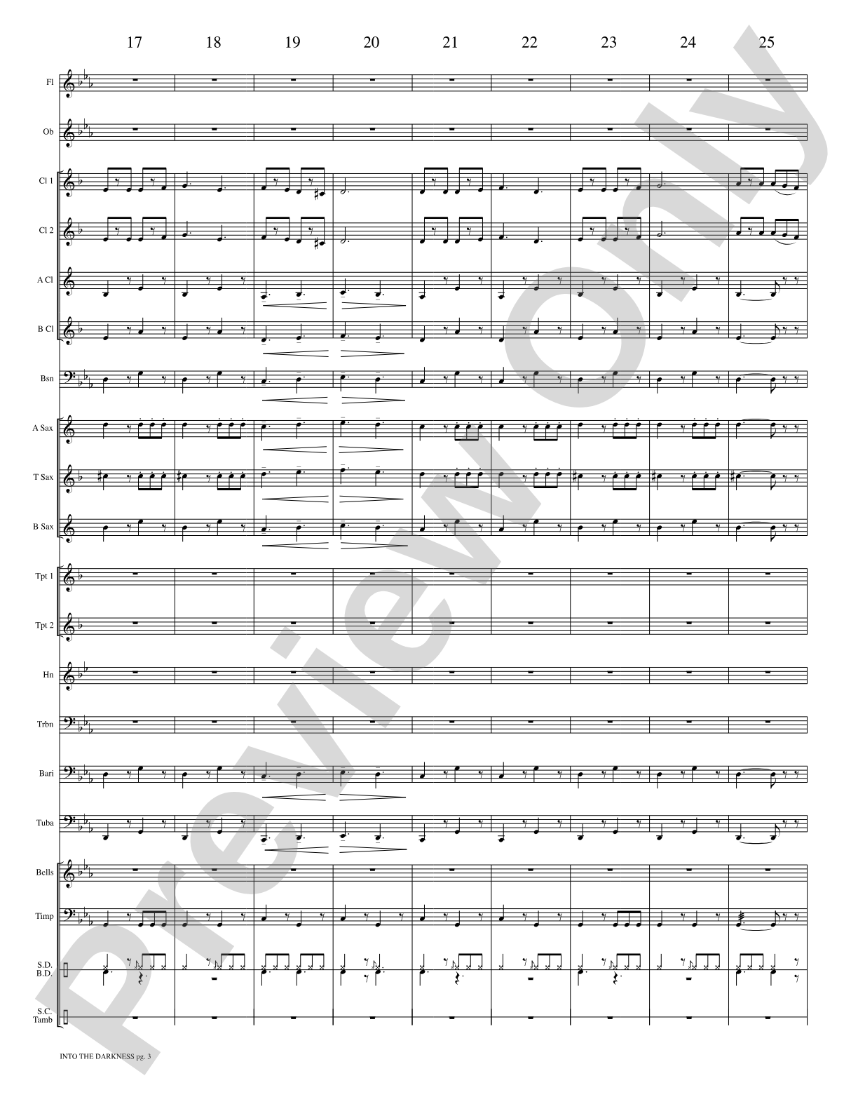 Into the Darkness: Concert Band Conductor Score & Parts