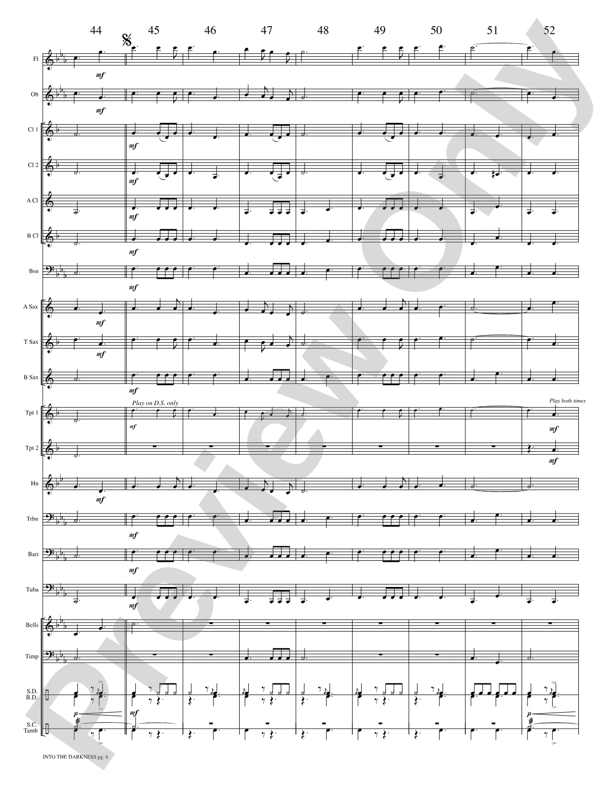 Into the Darkness: Concert Band Conductor Score & Parts