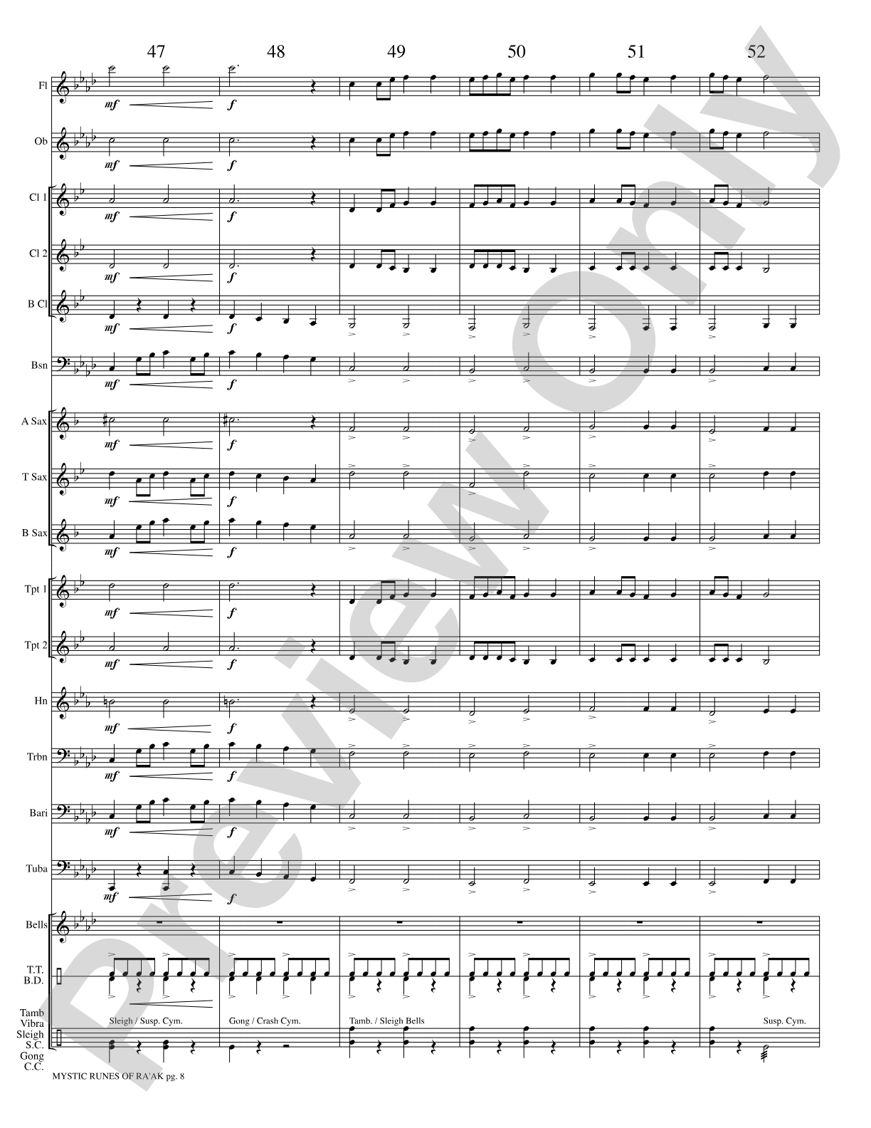 Mystic Runes of Ra’ak: Concert Band Conductor Score & Parts