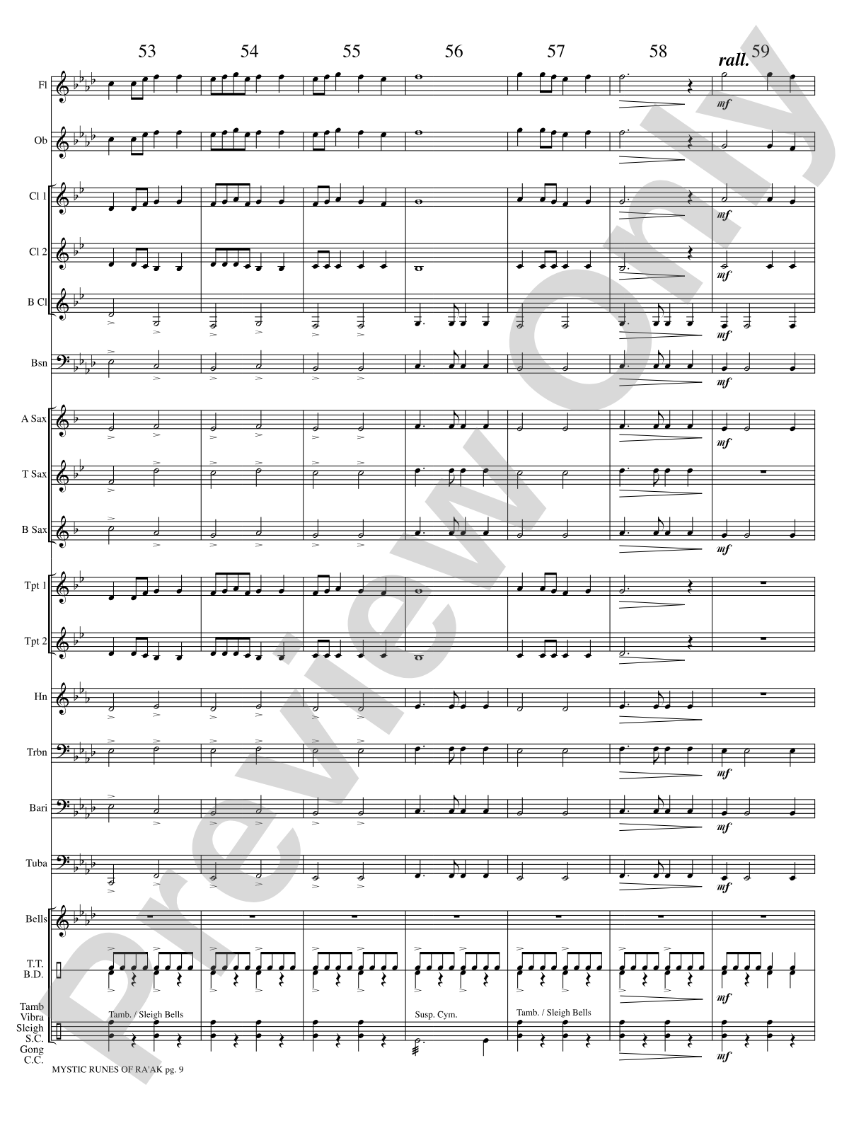 Mystic Runes of Ra’ak: Concert Band Conductor Score & Parts