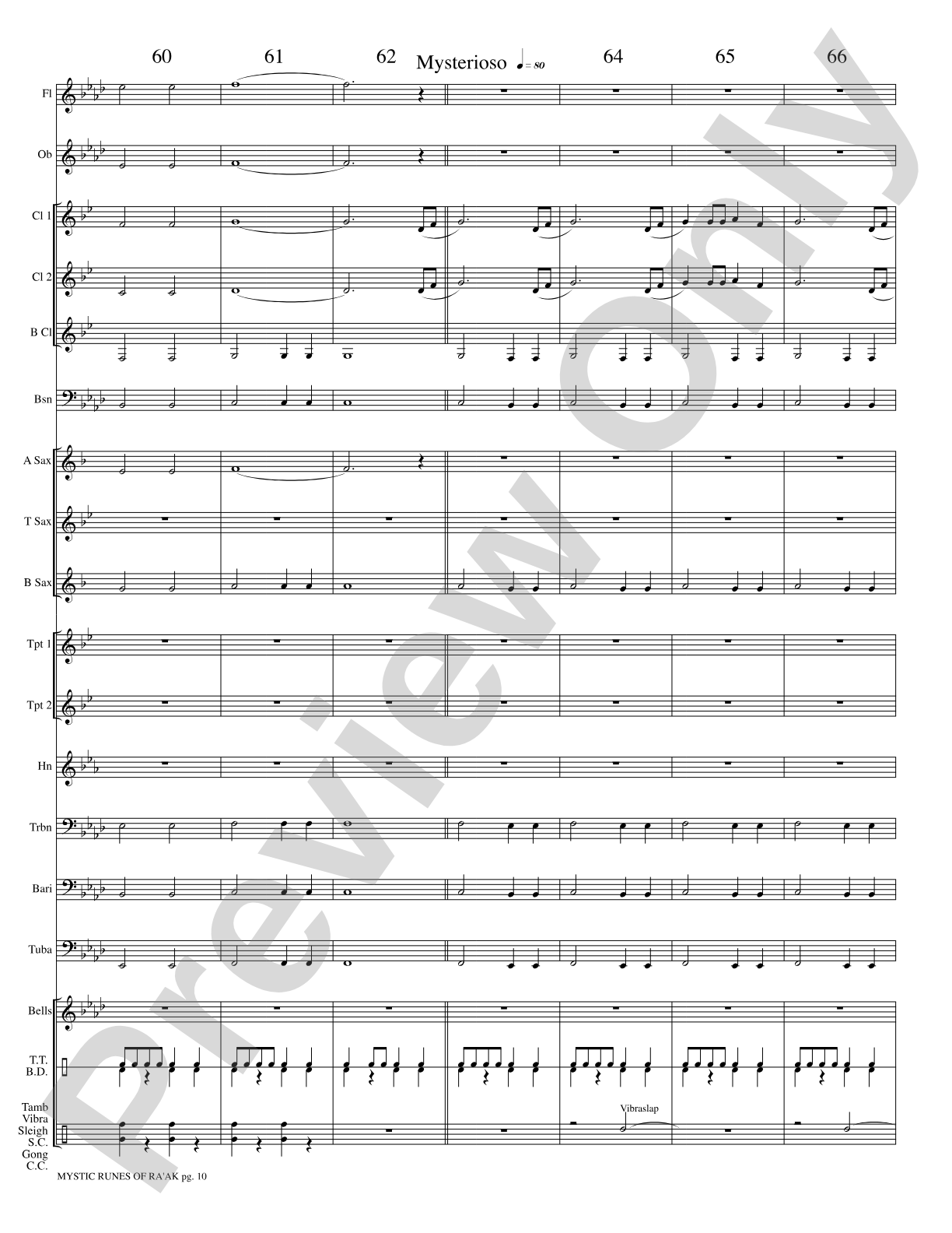 Mystic Runes of Ra’ak: Concert Band Conductor Score & Parts
