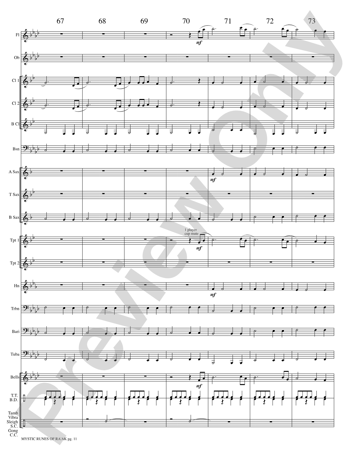 Mystic Runes of Ra’ak: Concert Band Conductor Score & Parts