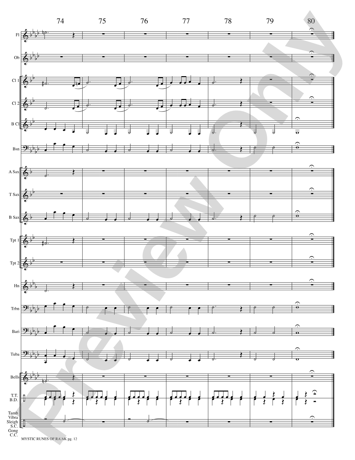 Mystic Runes of Ra’ak: Concert Band Conductor Score & Parts