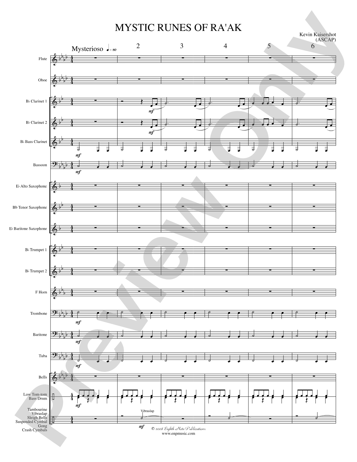 Mystic Runes of Ra’ak: Concert Band Conductor Score & Parts