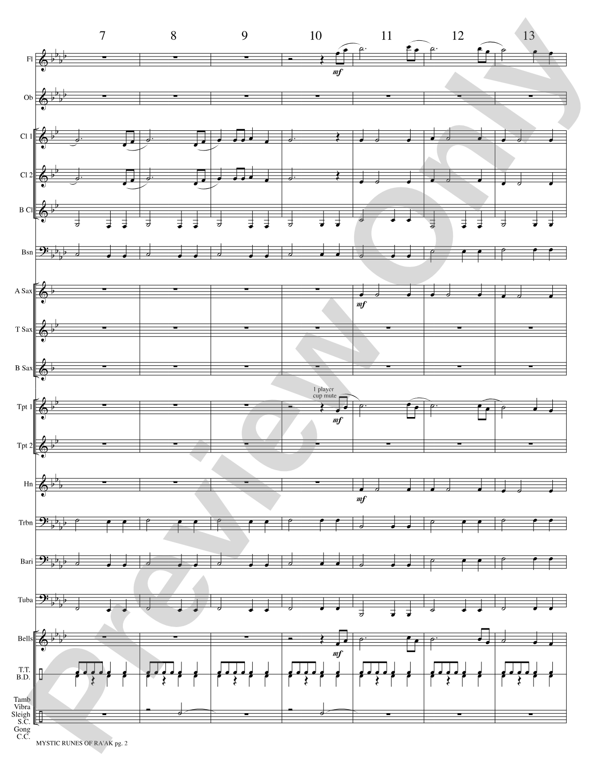 Mystic Runes of Ra’ak: Concert Band Conductor Score & Parts