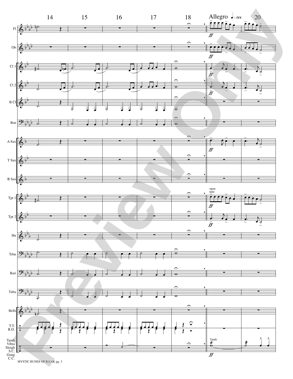 Mystic Runes of Ra’ak: Concert Band Conductor Score & Parts