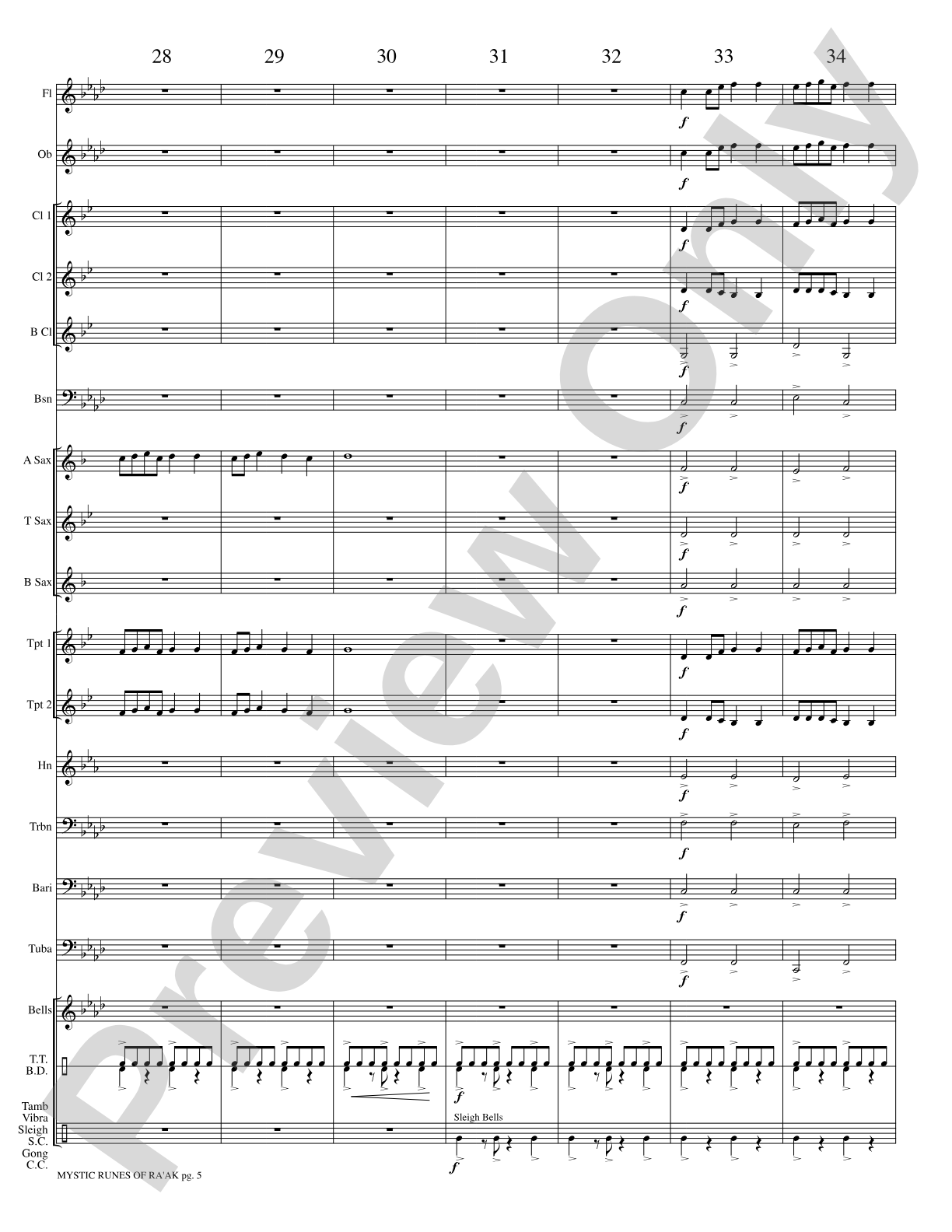 Mystic Runes of Ra’ak: Concert Band Conductor Score & Parts