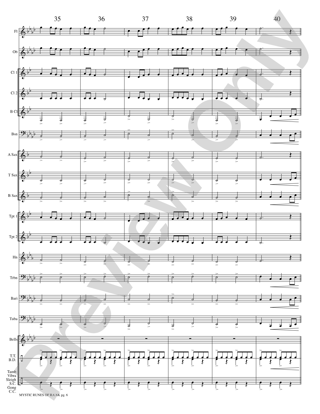 Mystic Runes of Ra’ak: Concert Band Conductor Score & Parts