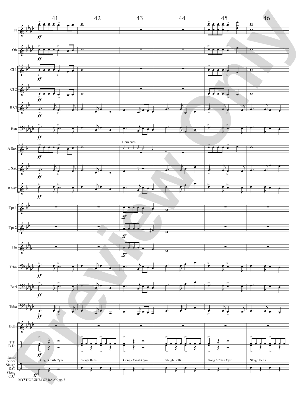 Mystic Runes of Ra’ak: Concert Band Conductor Score & Parts