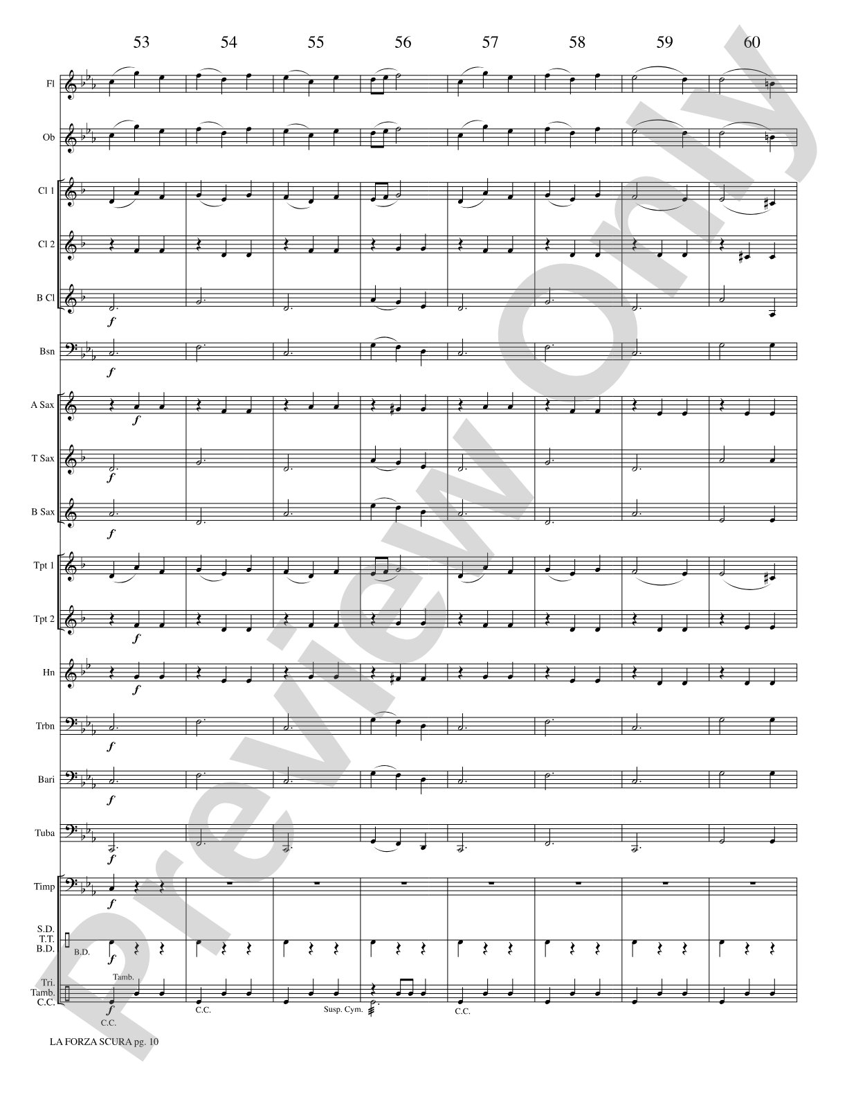 La Forza Scura (The Dark Force): Concert Band Conductor Score & Parts