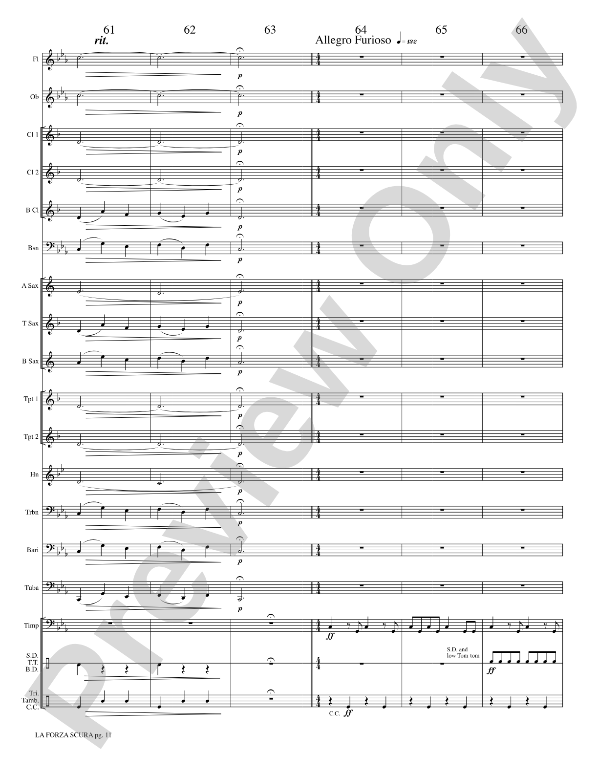 La Forza Scura (The Dark Force): Concert Band Conductor Score & Parts