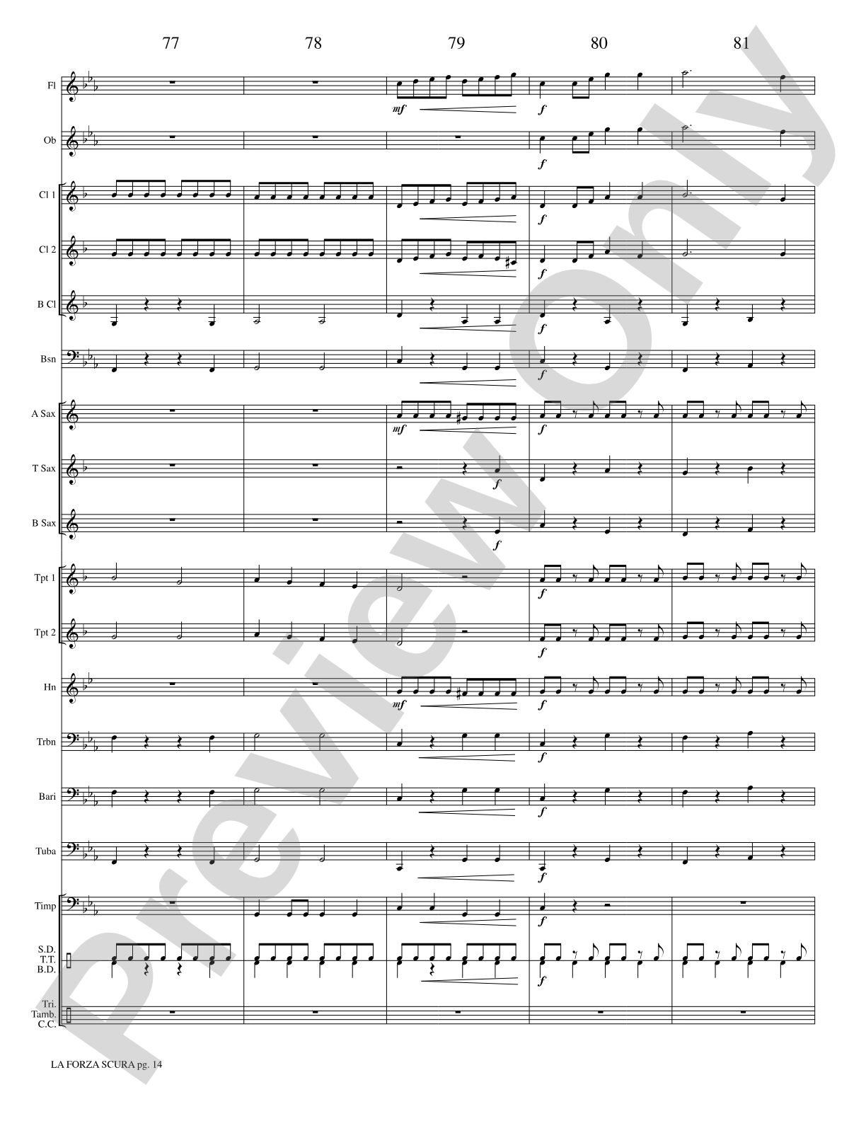La Forza Scura (The Dark Force): Concert Band Conductor Score & Parts