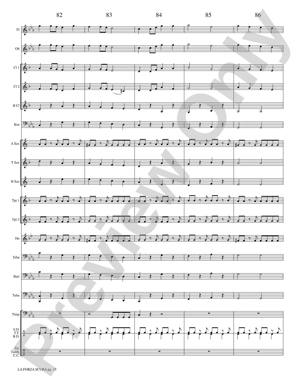 La Forza Scura (The Dark Force): Concert Band Conductor Score & Parts