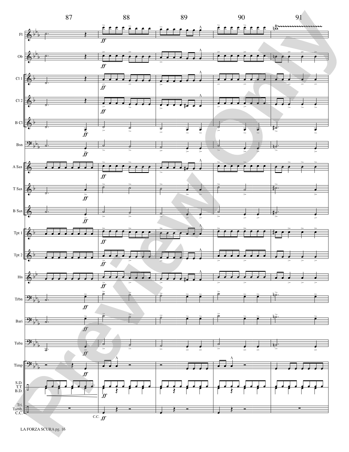 La Forza Scura (The Dark Force): Concert Band Conductor Score & Parts