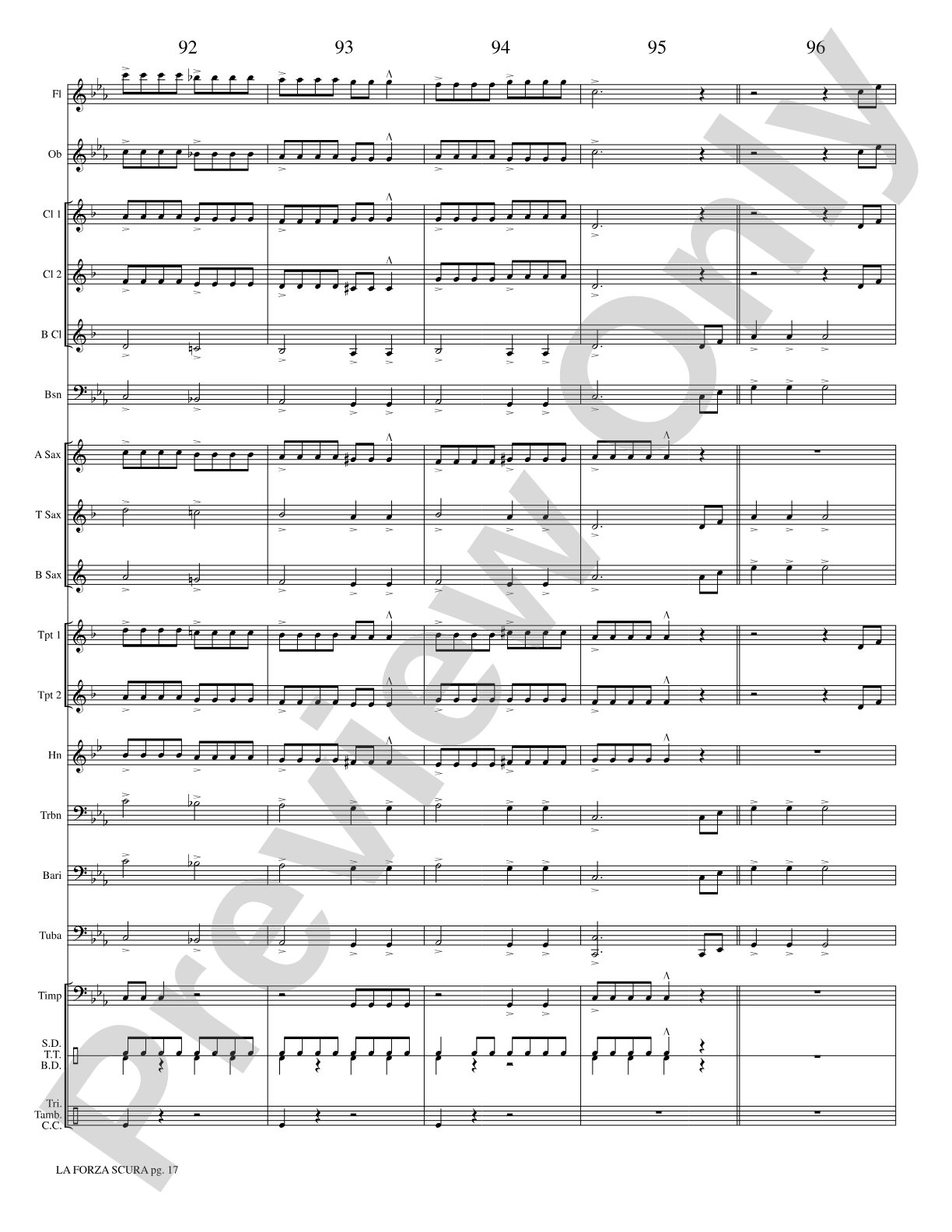 La Forza Scura (The Dark Force): Concert Band Conductor Score & Parts