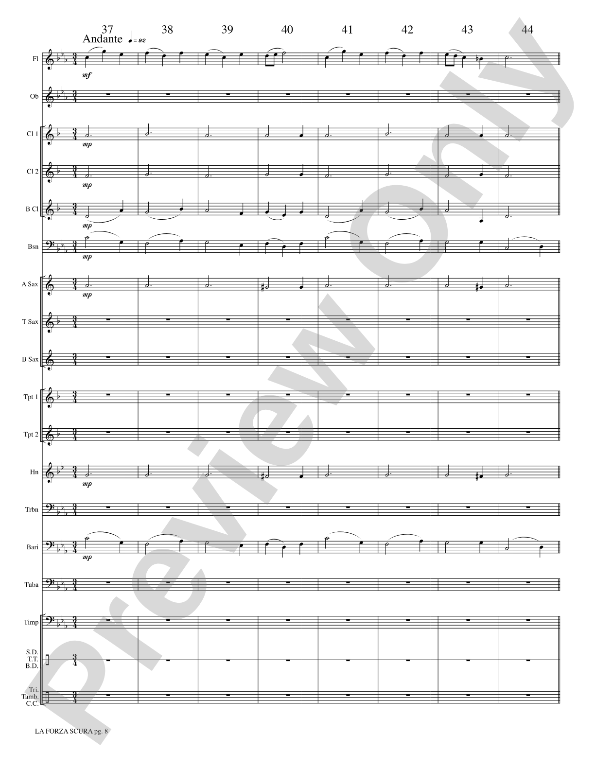 La Forza Scura (The Dark Force): Concert Band Conductor Score & Parts