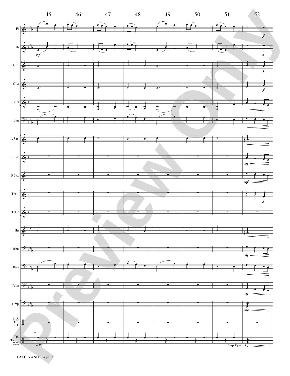 La Forza Scura (The Dark Force): Concert Band Conductor Score & Parts