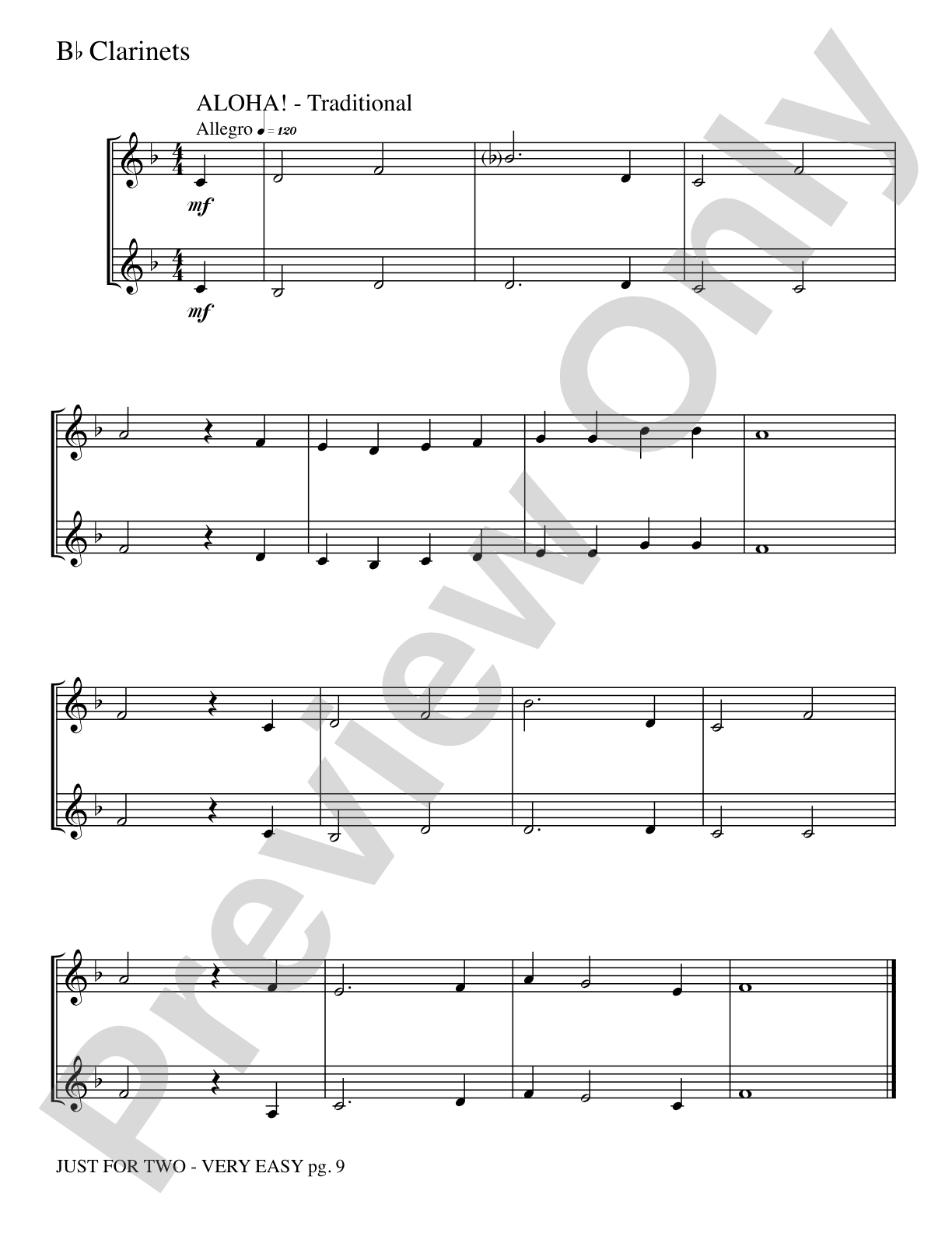 Just for Two: 2 Clarinets Part(s)