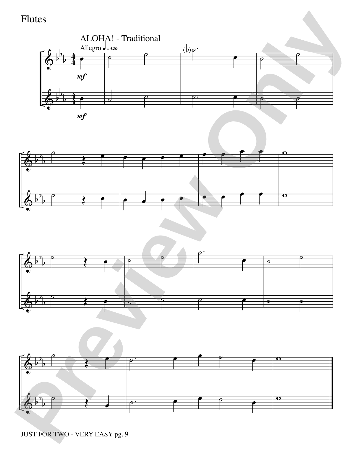 Just for Two: 2 Flutes Part(s)