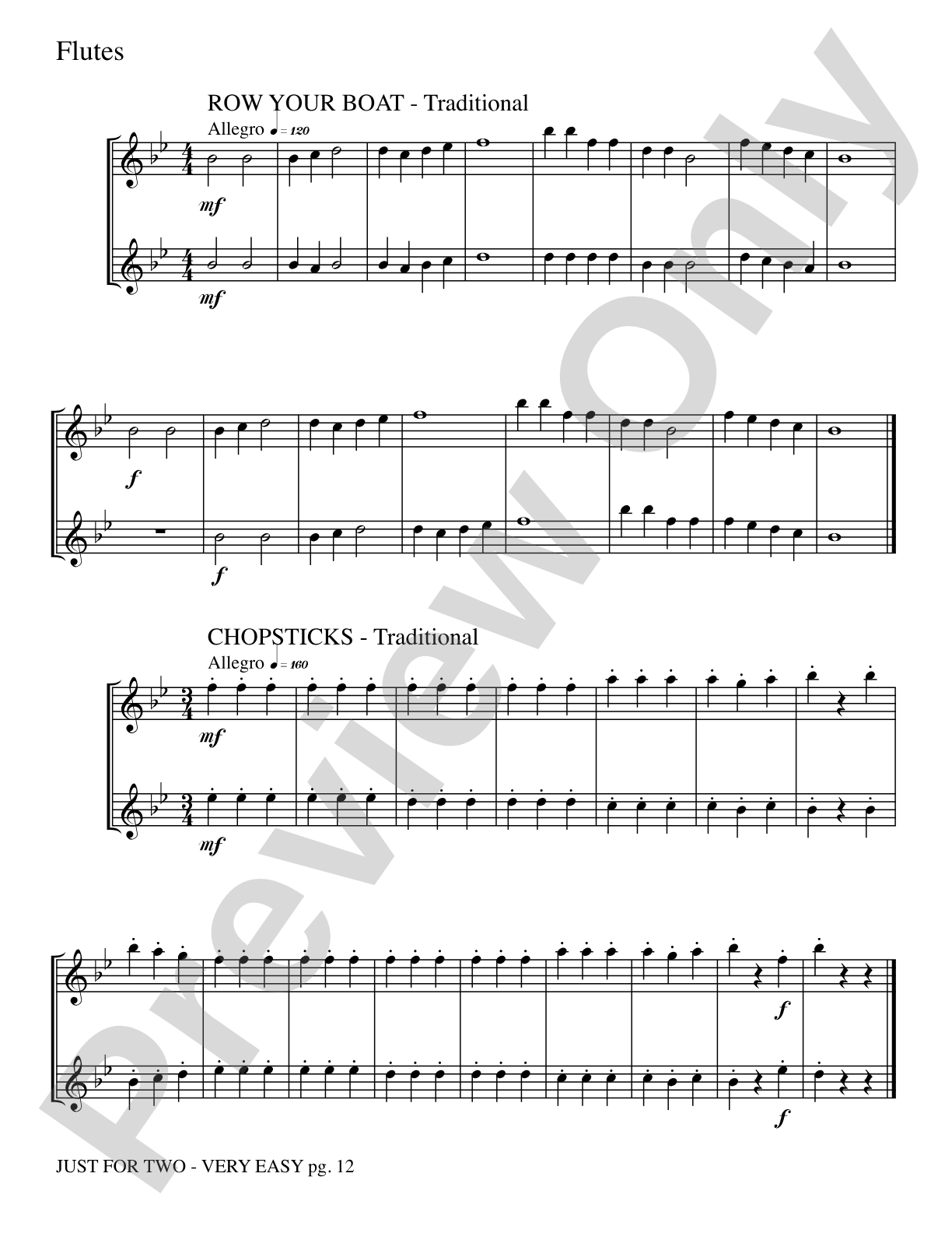 Just for Two: 2 Flutes Part(s)
