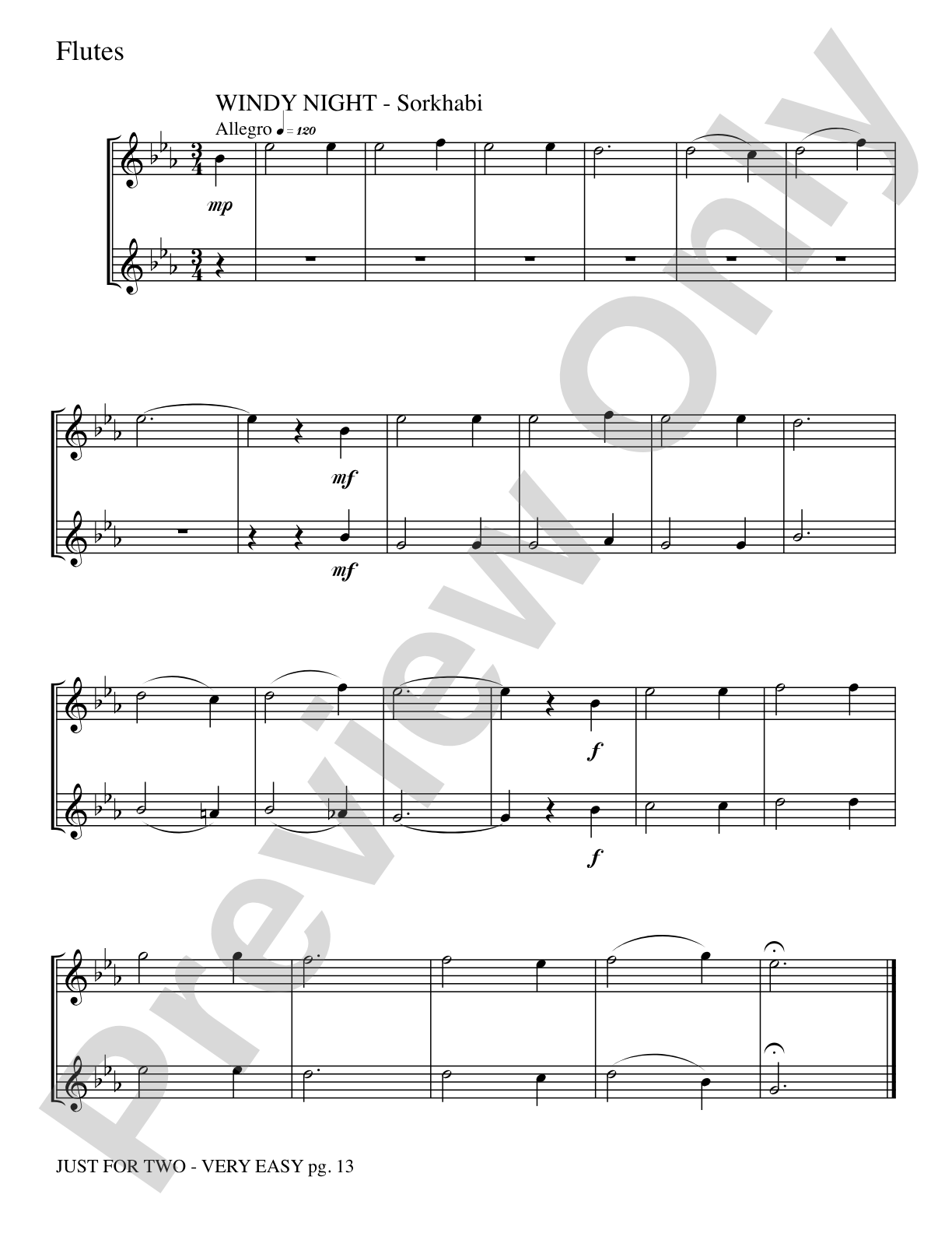 Just for Two: 2 Flutes Part(s)