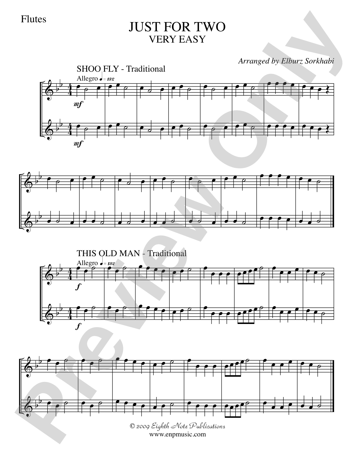 Just for Two: 2 Flutes Part(s)