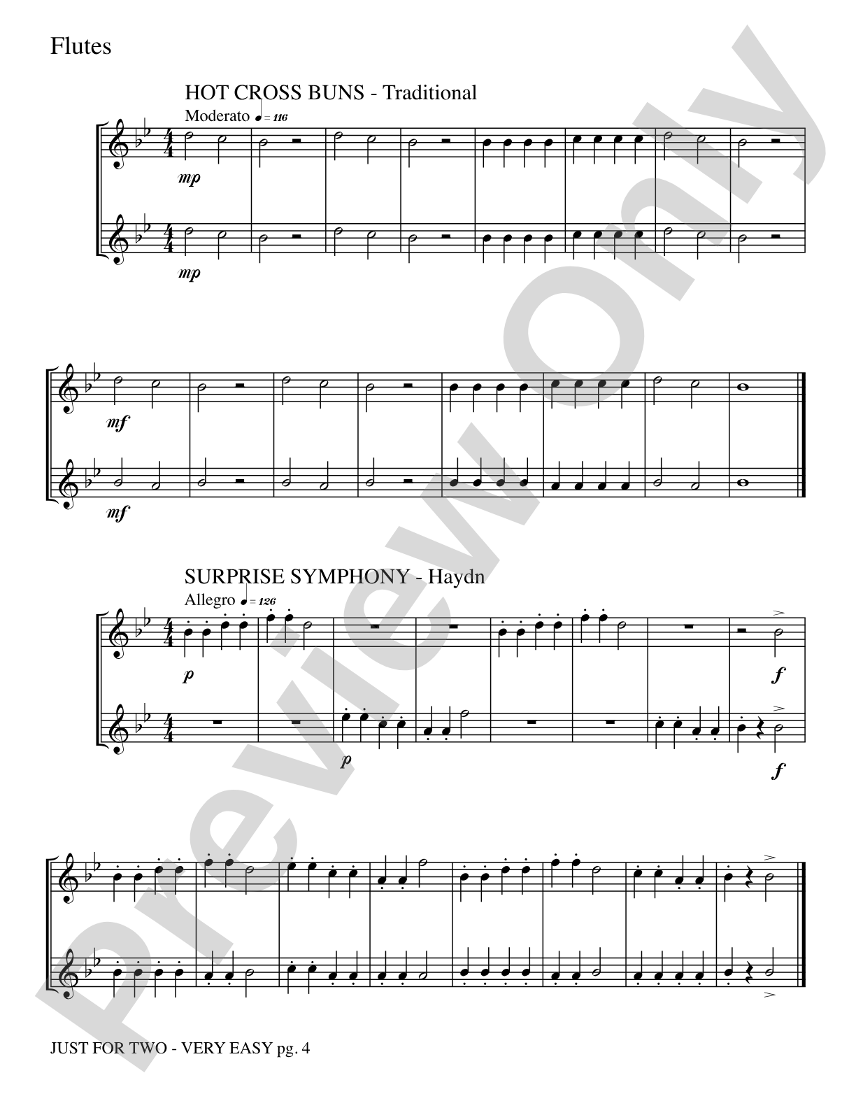 Just for Two: 2 Flutes Part(s)