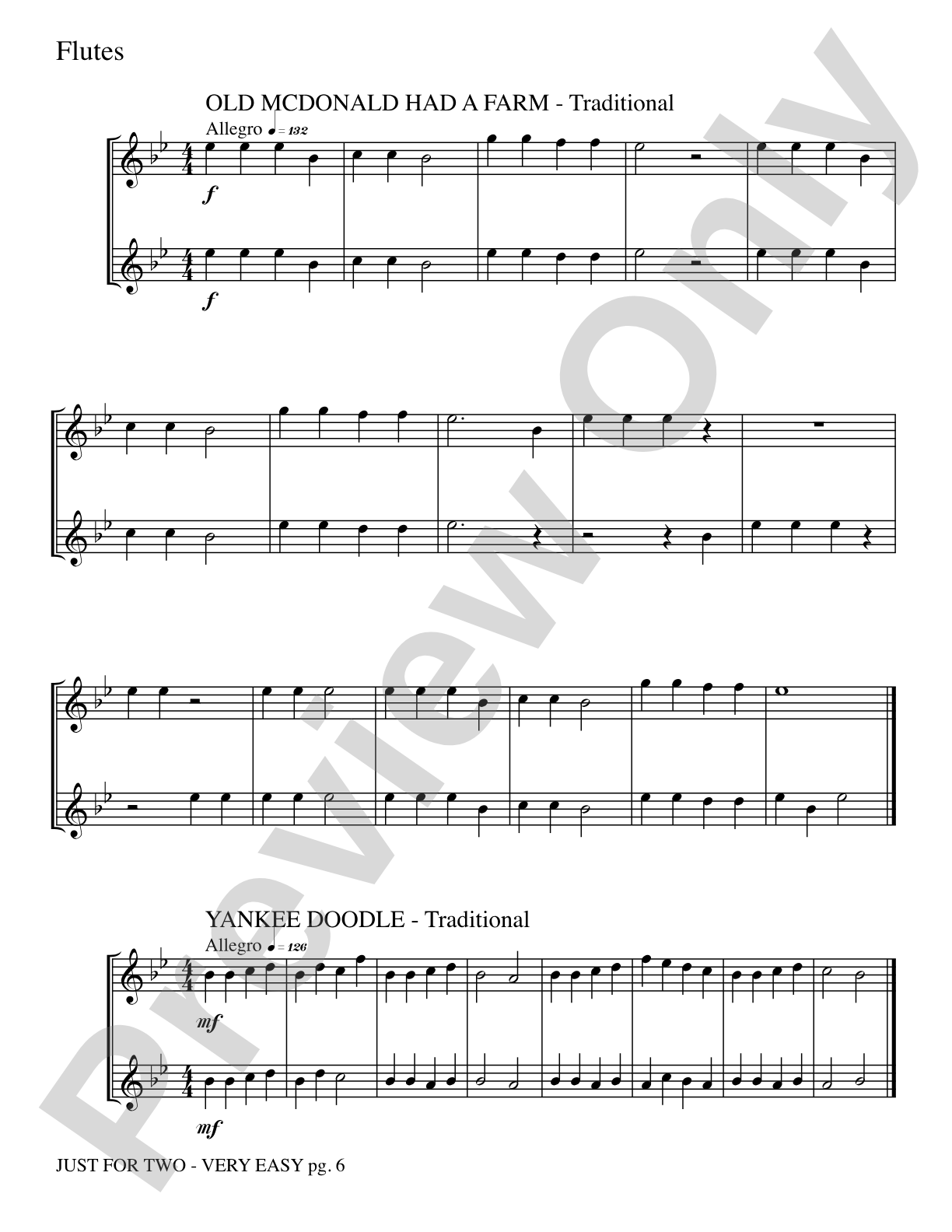 Just for Two: 2 Flutes Part(s)
