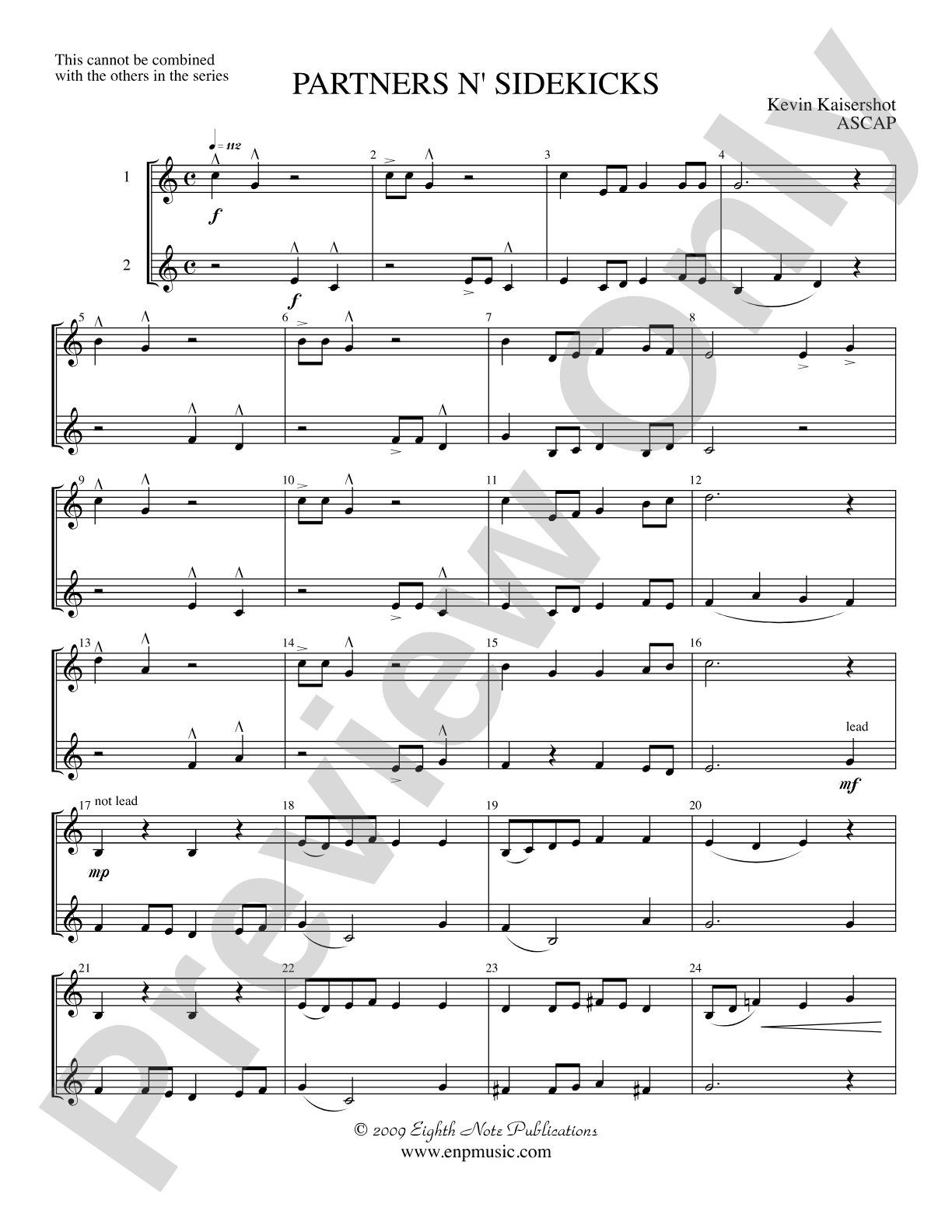 Partners n' Sidekicks (stand alone version): 2 F Horns Part(s)