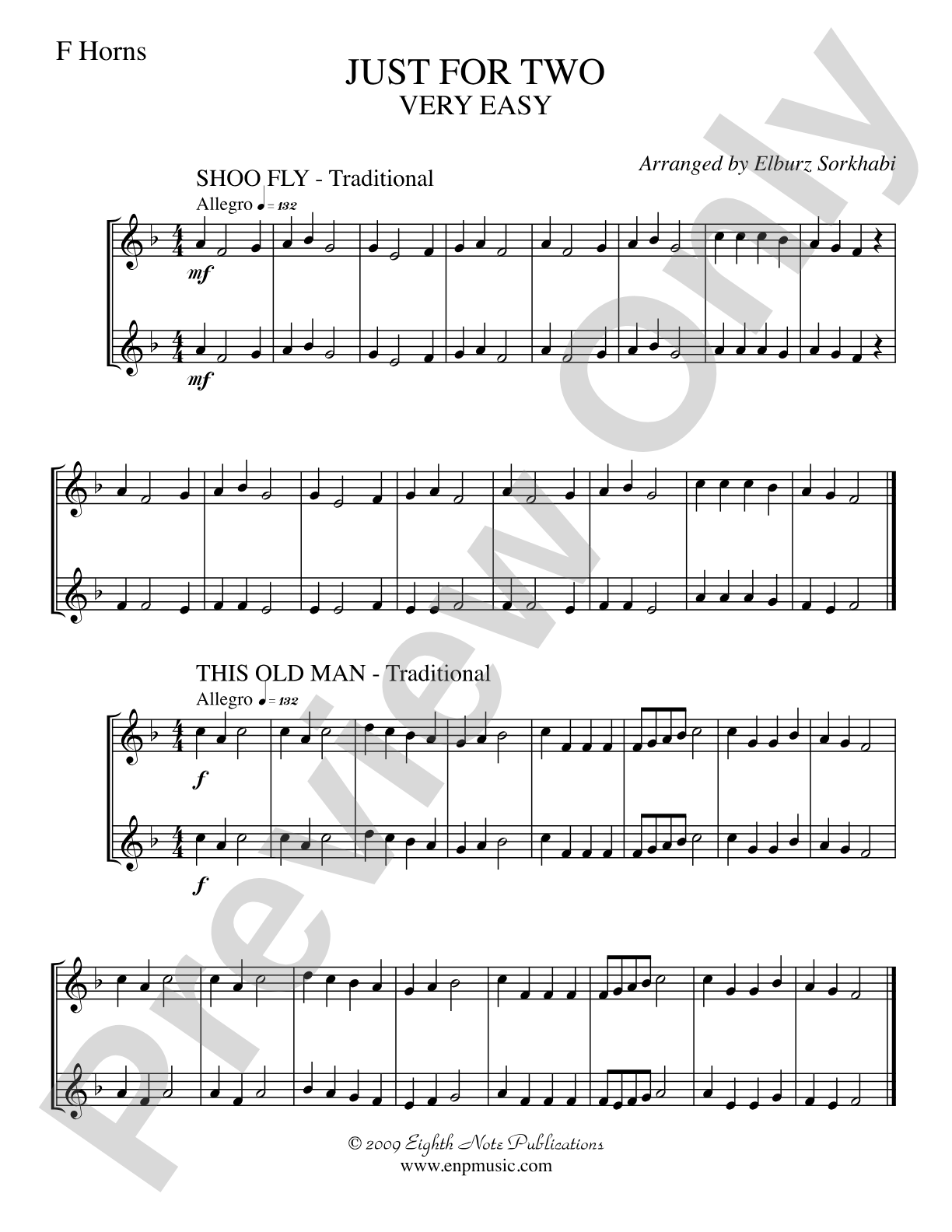 Just for Two: 2 F Horns Part(s)
