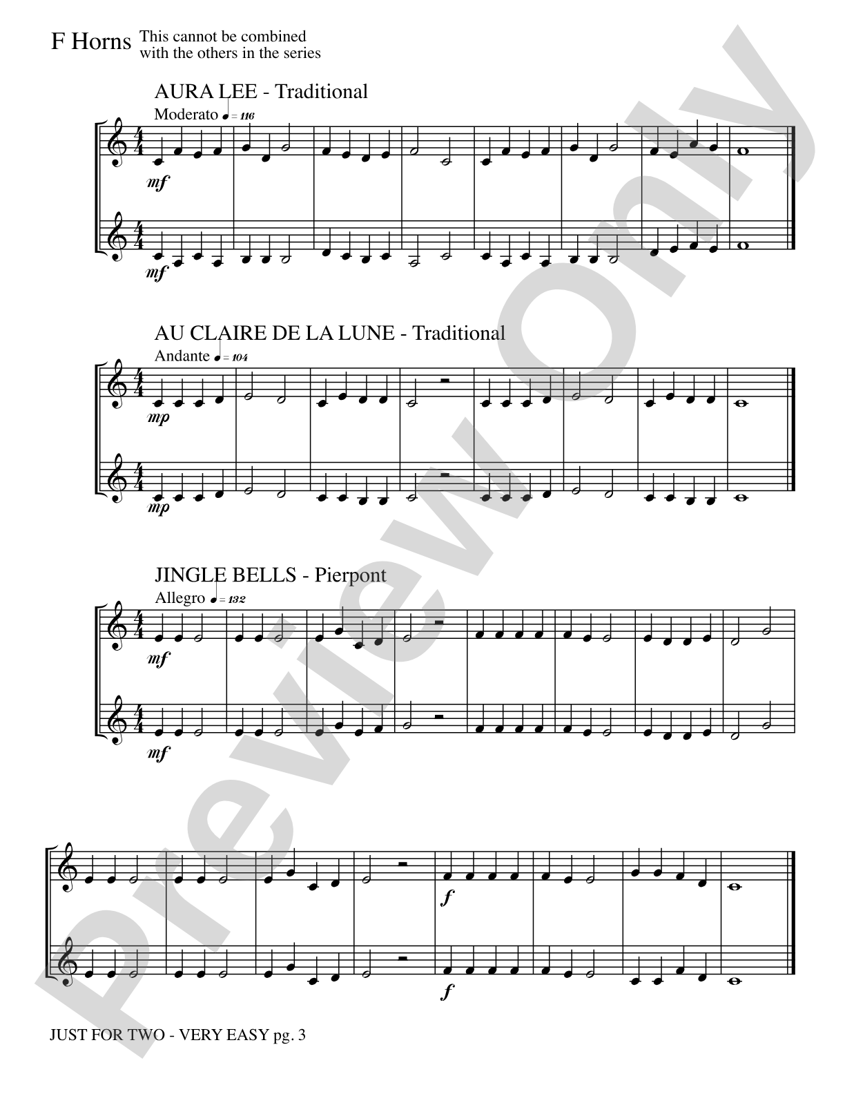Just for Two (stand alone version): 2 F Horns Book