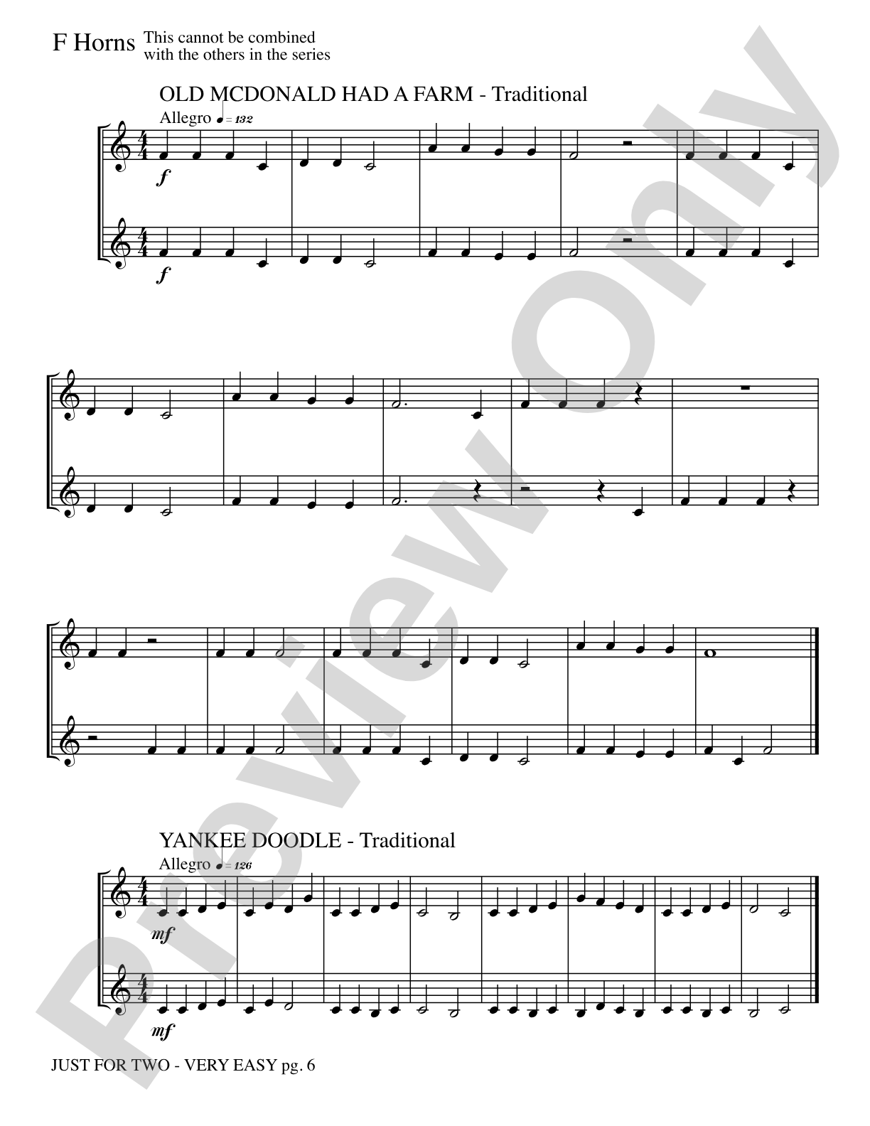 Just for Two (stand alone version): 2 F Horns Book