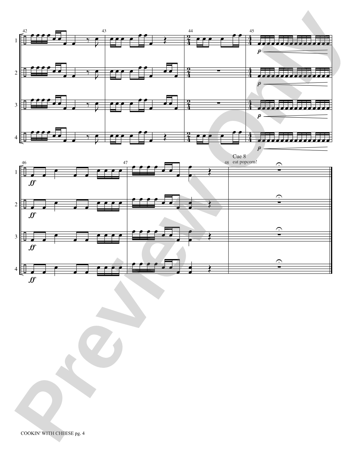 Cookin' with Cheese: Percussion Ensemble Score & Parts