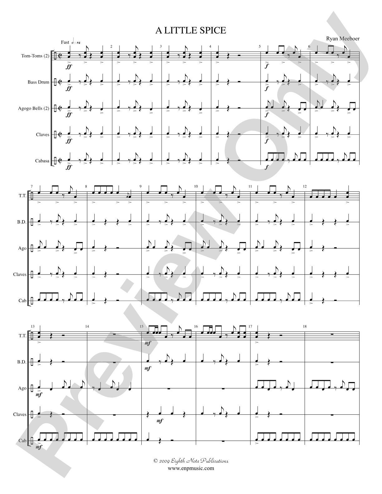 A Little Spice: Score