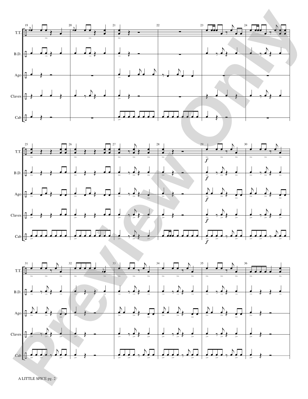 A Little Spice: Score