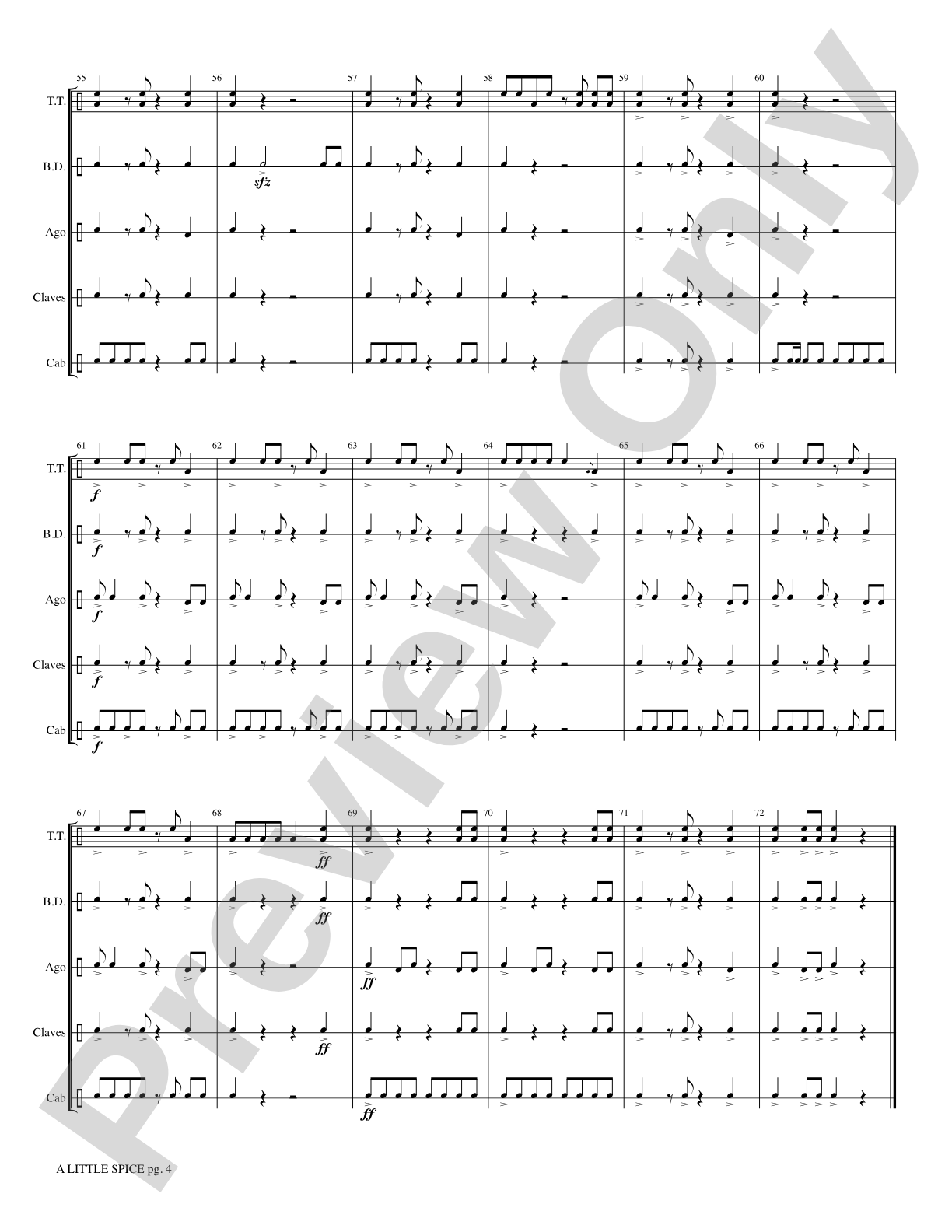 A Little Spice: Score