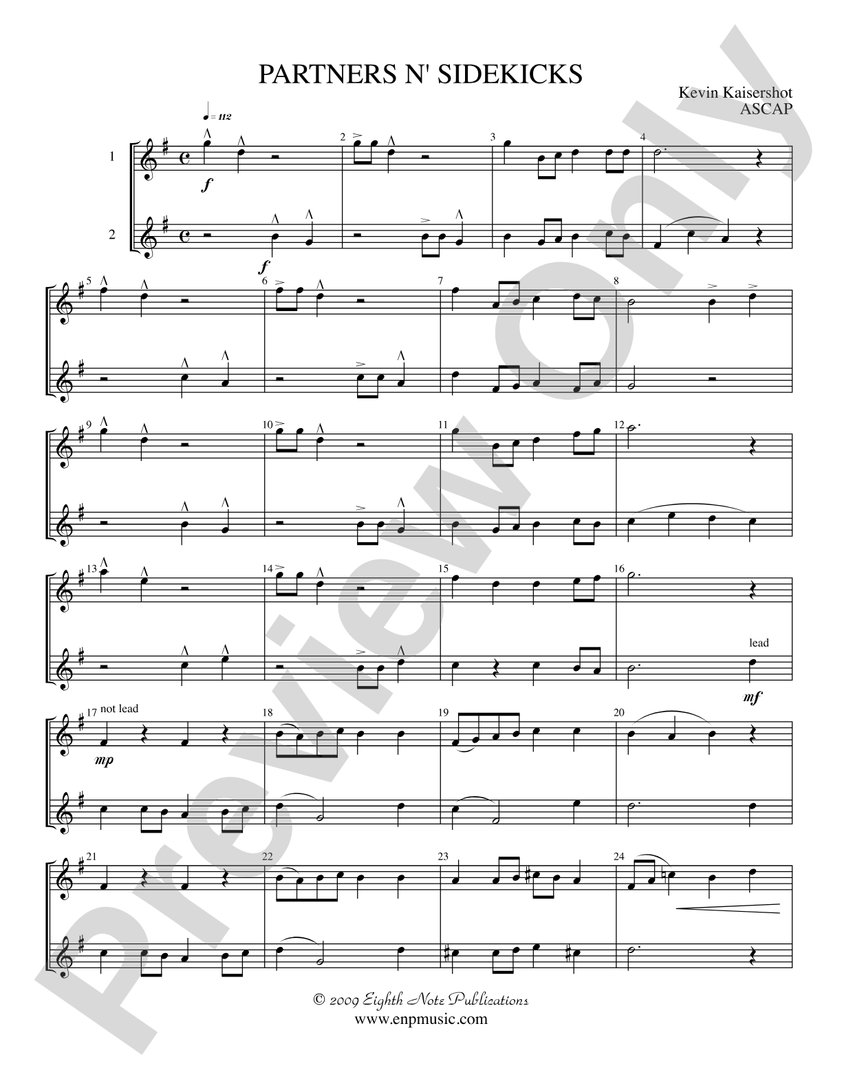 Partners n' Sidekicks: 2 Alto Saxophones Part(s)