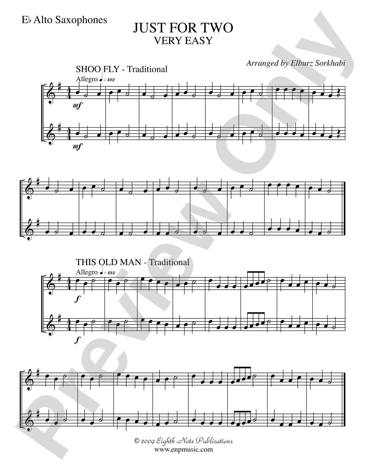 Just for Two: 2 Alto Saxophones Part(s)
