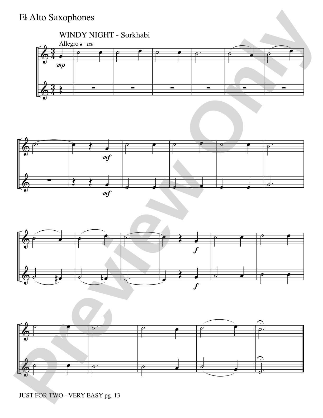 Just for Two: 2 Alto Saxophones Part(s)