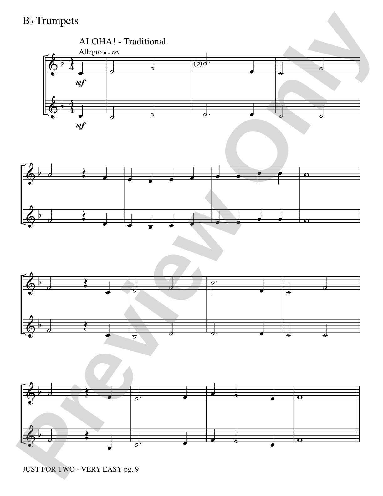Just for Two: 2 Trumpets Part(s)