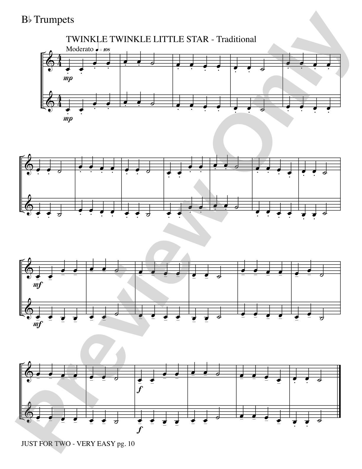 Just for Two: 2 Trumpets Part(s)