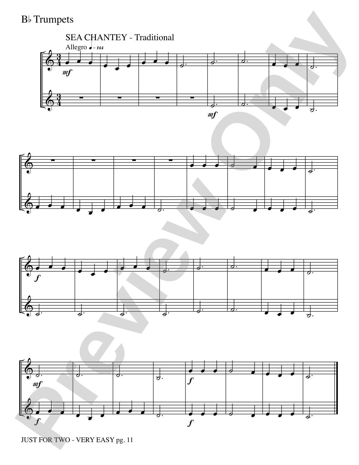Just for Two: 2 Trumpets Part(s)