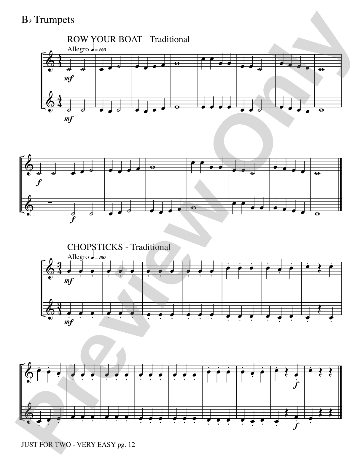 Just for Two: 2 Trumpets Part(s)